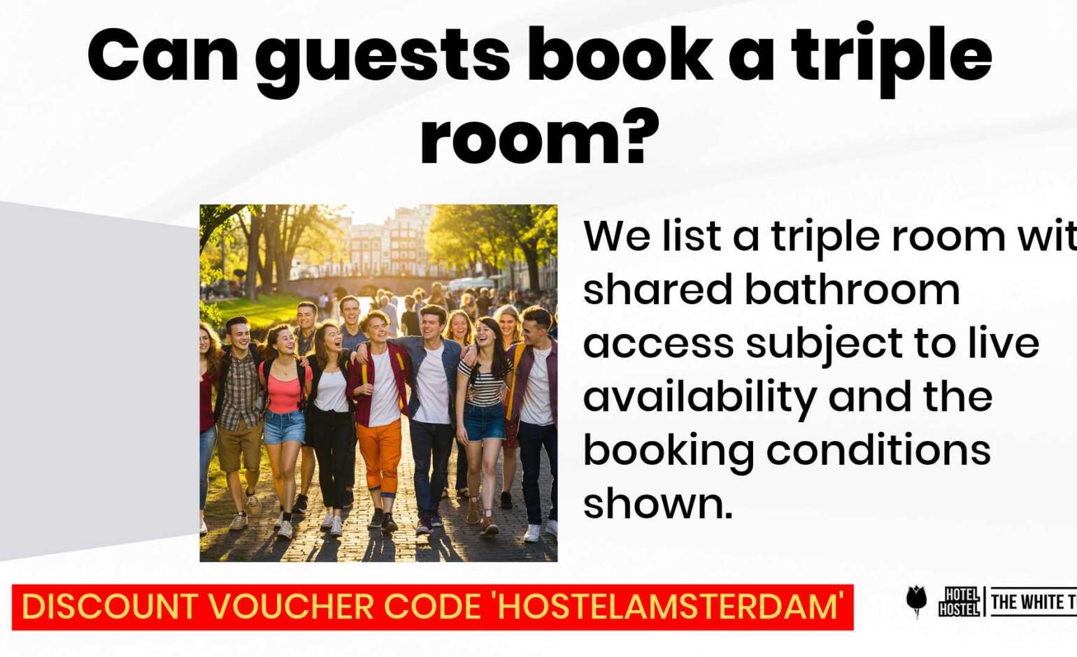 Does The White Tulip Hostel Amsterdam have a triple room with shared bathroom