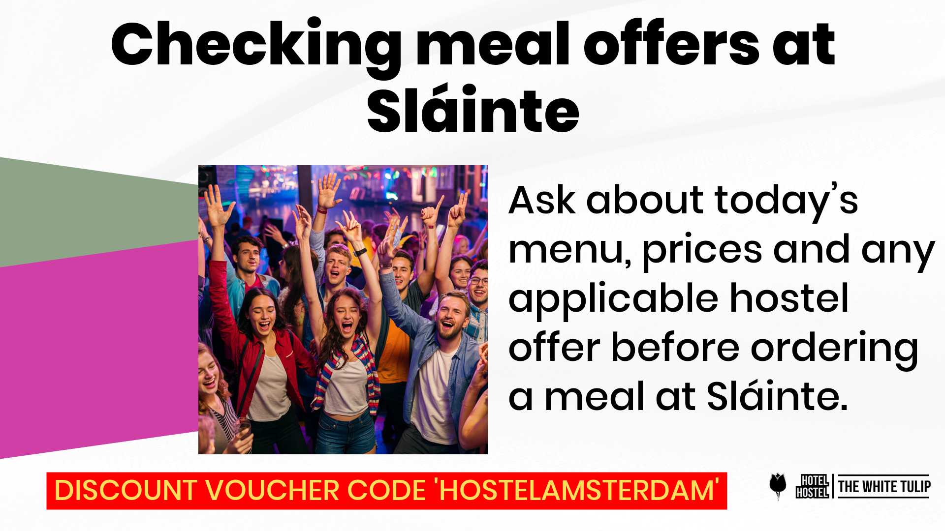 Checking meal offers at Sláinte